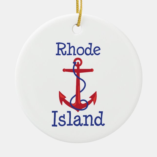 RI Anchor Ceramic Ornament (Front)