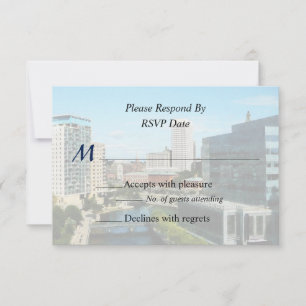 RI - Providence RI Skyline RSVP Card