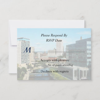 RI - Providence RI Skyline RSVP Card