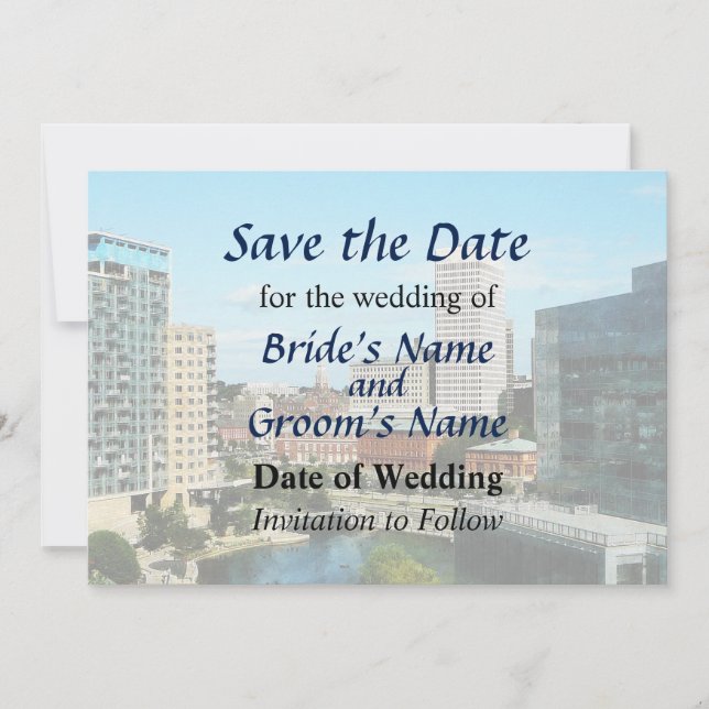 RI- Providence RI Skyline Save The Date (Front)
