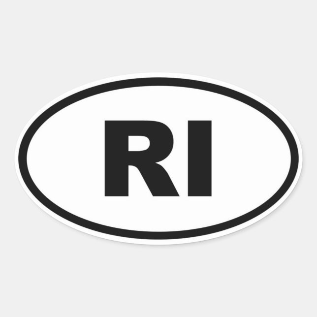 RI Rhode Island Oval Sticker (Front)