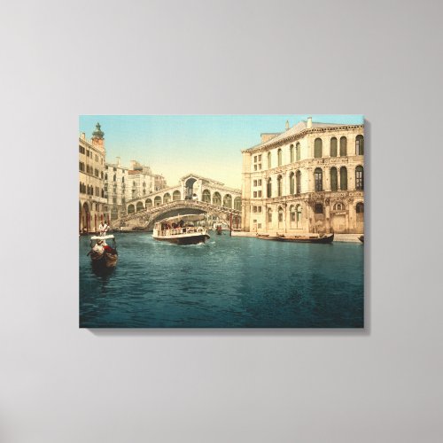 Rialto Bridge and Grand Canal Venice Canvas Print