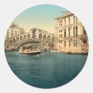 Rialto Bridge and Grand Canal, Venice, Italy Classic Round Sticker