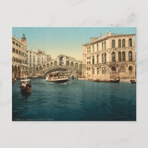 Rialto Bridge and Grand Canal Venice Italy Postcard