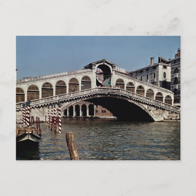 Rialto Bridge, begun 1588 Postcard (Front)