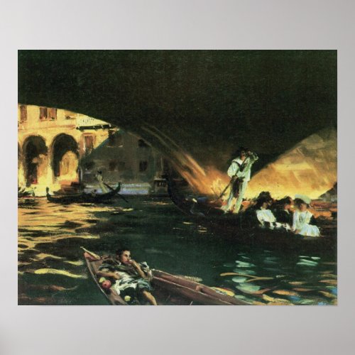 Rialto Bridge Grand Canal by John Singer Sargent Poster