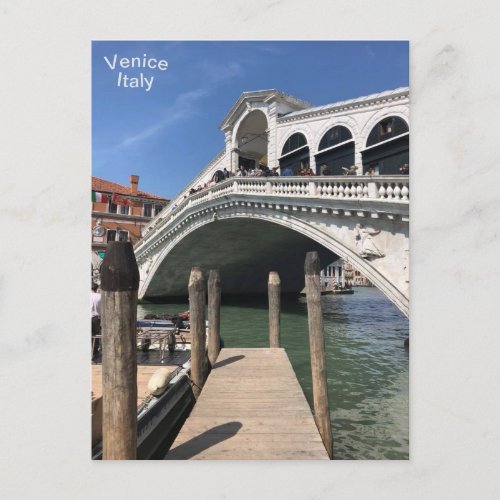 Rialto Bridge Grand Canal Venice Italy Postcard