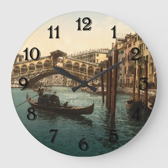 Rialto Bridge I, Venice, Italy Large Clock (Front)