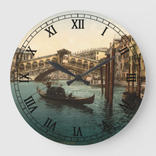Rialto Bridge I, Venice, Italy Large Clock
