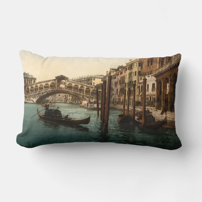 Rialto Bridge I, Venice, Italy Lumbar Pillow (Front)