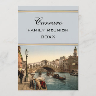 Rialto Bridge II, Venice, Italy Family Reunion Invitation