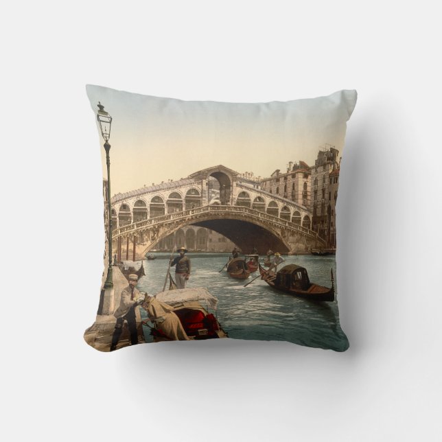Rialto Bridge II, Venice, Italy Throw Pillow (Front)