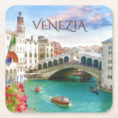 Rialto Bridge in Venezia  Venice Italy Coaster