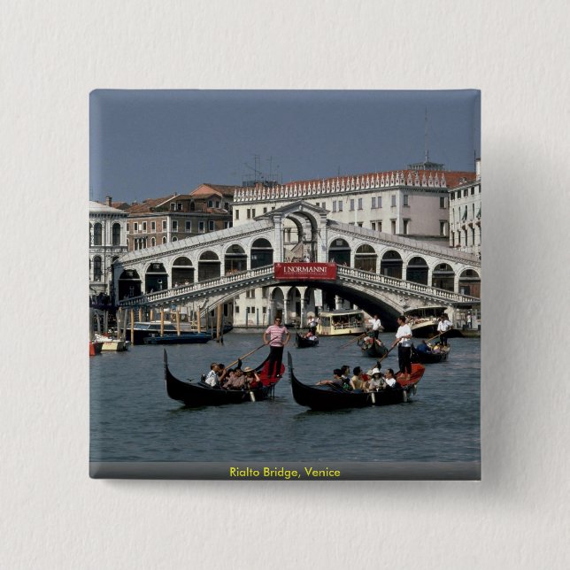 Rialto Bridge, Venice Button (Front)