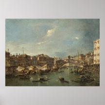 Rialto Bridge, Venice - F Guardi Fine Art Poster