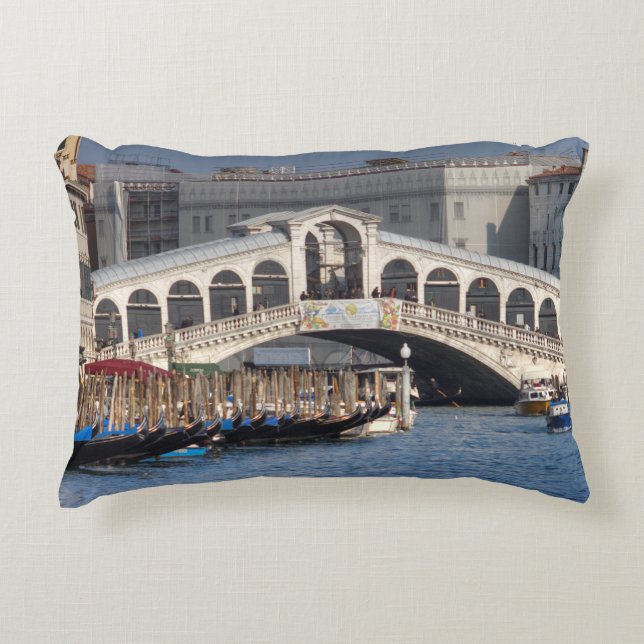 Rialto Bridge Venice Italy Accent Pillow (Front)