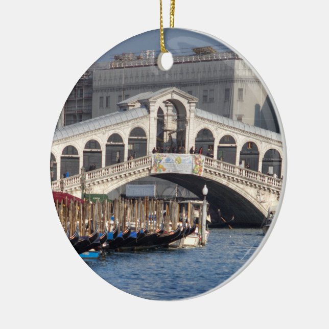 Rialto Bridge Venice Italy Ceramic Ornament (Left)