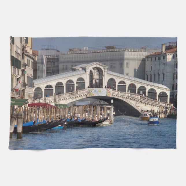 Rialto Bridge Venice Italy Kitchen Towel (Horizontal)