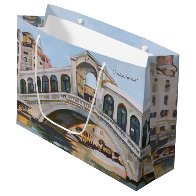 Rialto Bridge | Venice, Italy Large Gift Bag (Front Angled)