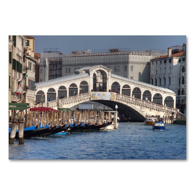 Rialto Bridge Venice Italy Table Number (Front)