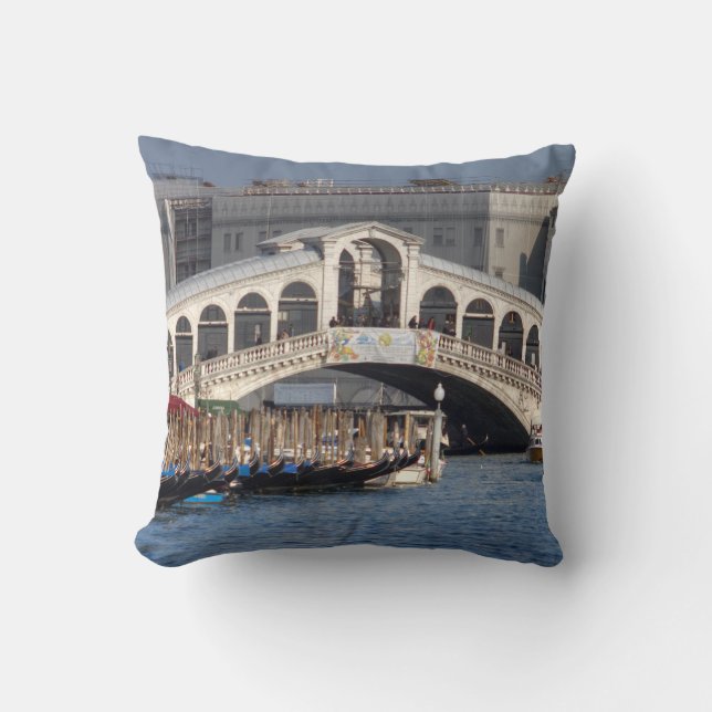 Rialto Bridge Venice Italy Throw Pillow (Front)