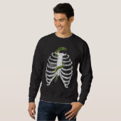 Rib Cage Bones With Snake And Spiderweb Halloween Sweatshirt (Front Full)