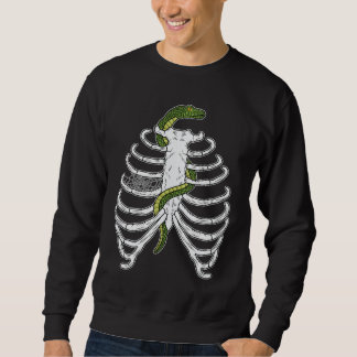 Rib Cage Bones With Snake And Spiderweb Halloween Sweatshirt