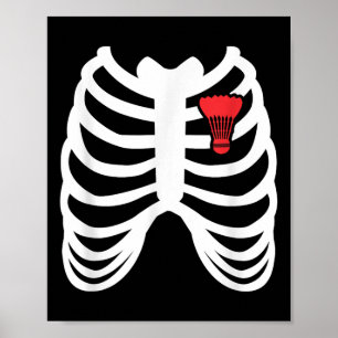 Rib Cage Funny Badminton Player T Shirt Gift Poster