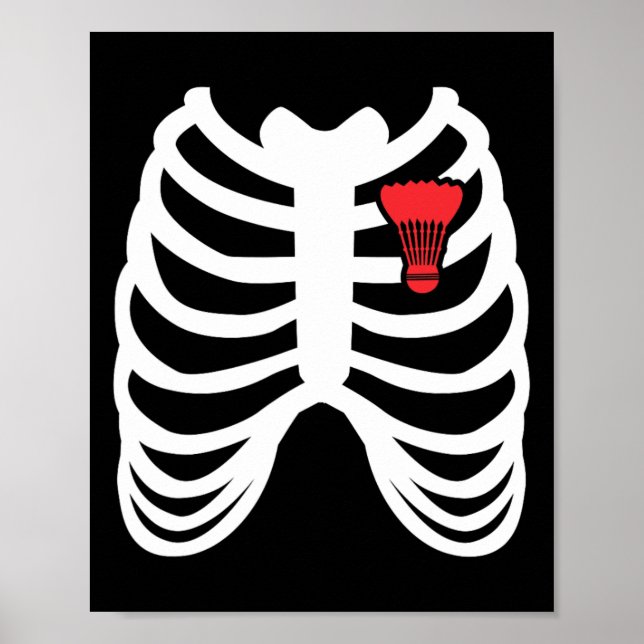 Rib Cage Funny Badminton Player T Shirt Gift  Poster (Front)