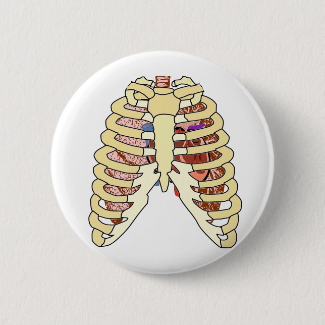 Rib Cage Lungs & Heart Button (Front)