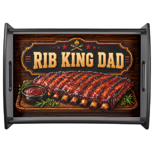 Rib King Dad, BBQ Smoker Ribs Platter Gift