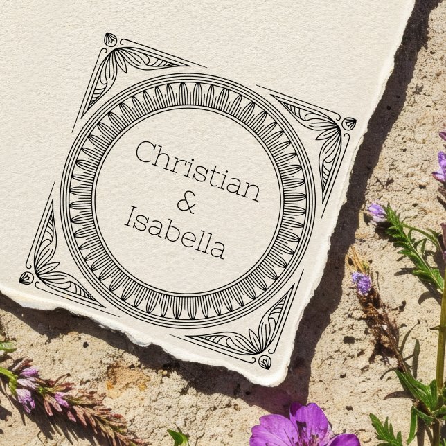 Ribbed Frame Couple Wooden Art Stamp (Creator Uploaded)