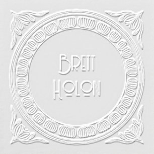 Ribbed Semi-Circle & Leaf Motif Circular Embosser