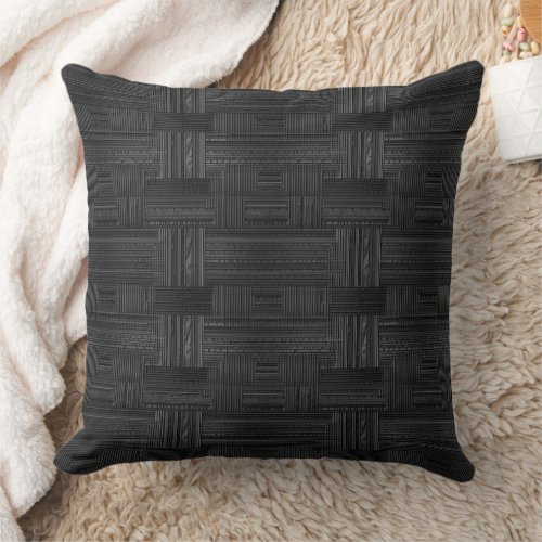 Ribbed texture in gray and black pattern  throw pillow