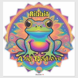 Ribbit and Radiate Frog – Boho Psychedelic Groovy Sticker