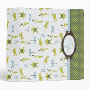Ribbit Frog and Dragonfly Baby Memory Book 3 Ring Binder