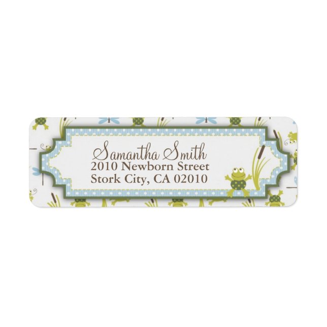 Ribbit Frog and Dragonfly Label (Front)