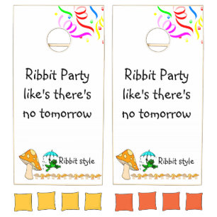 Ribbit Style Party like's there's no tomorrow Frog Cornhole Set
