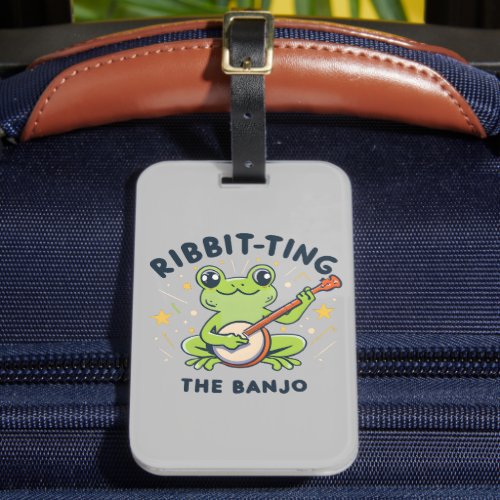 Ribbit_ting the Banjo Cute Frog Playing Music Luggage Tag