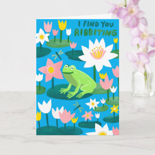 RIBBITING Cute Frog Valentine Whimsical Funny Card