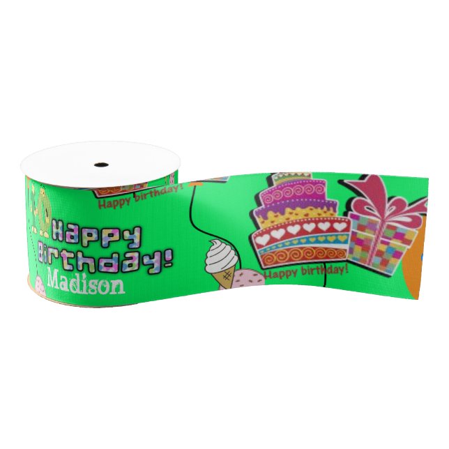 Ribbon, #10 Happy 10th Birthday Ribbon (Spool)