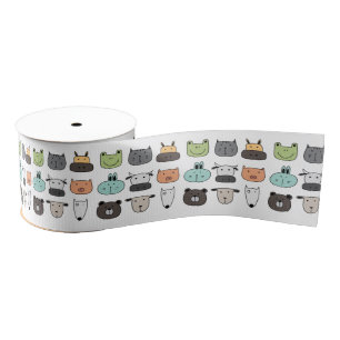 Ribbon 3" Width - Animal Faces