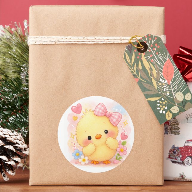 Ribbon Alma Chick Cute Sticker (Holiday)
