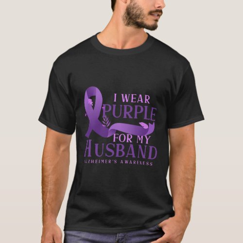 Ribbon Alzheimerheimer Fighter Husband Heimers Awa T_Shirt