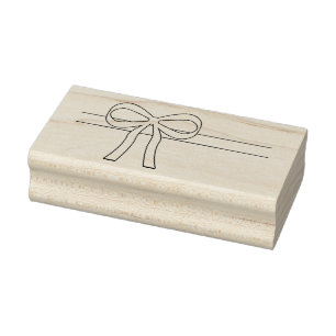 Ribbon and Bow Wood Art Stamp