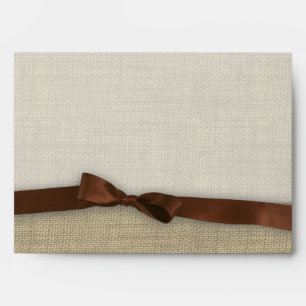 Ribbon and Burlap Brown Envelope