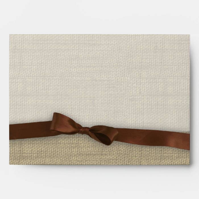 Ribbon and Burlap Brown Envelopes