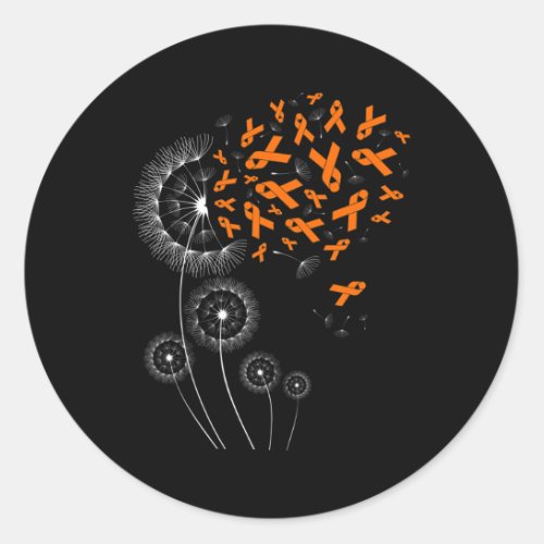 Ribbon And Dandelion Leukemia Awareness Month Warr Classic Round Sticker