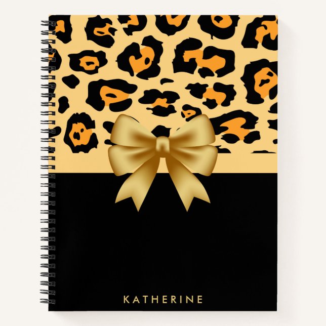 Ribbon and Leopard Print Notebook (Front)