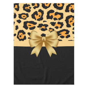 Ribbon and Leopard Print Tablecloth